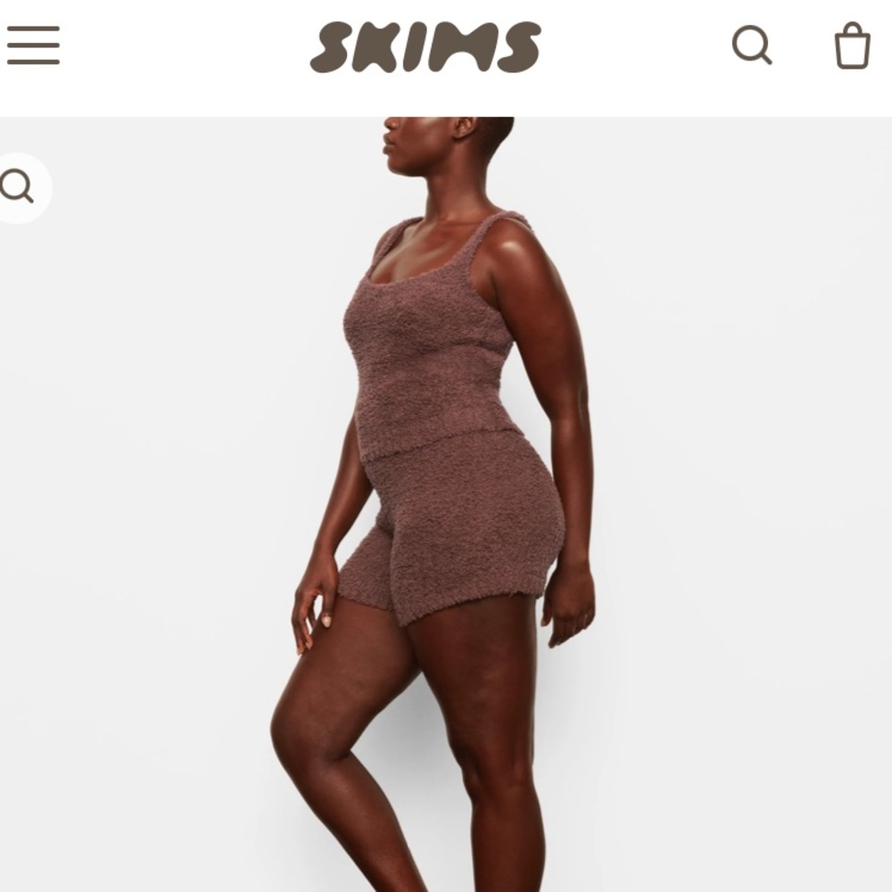 SKIMS COZY KNIT SHORT GARNET SIZE XS
